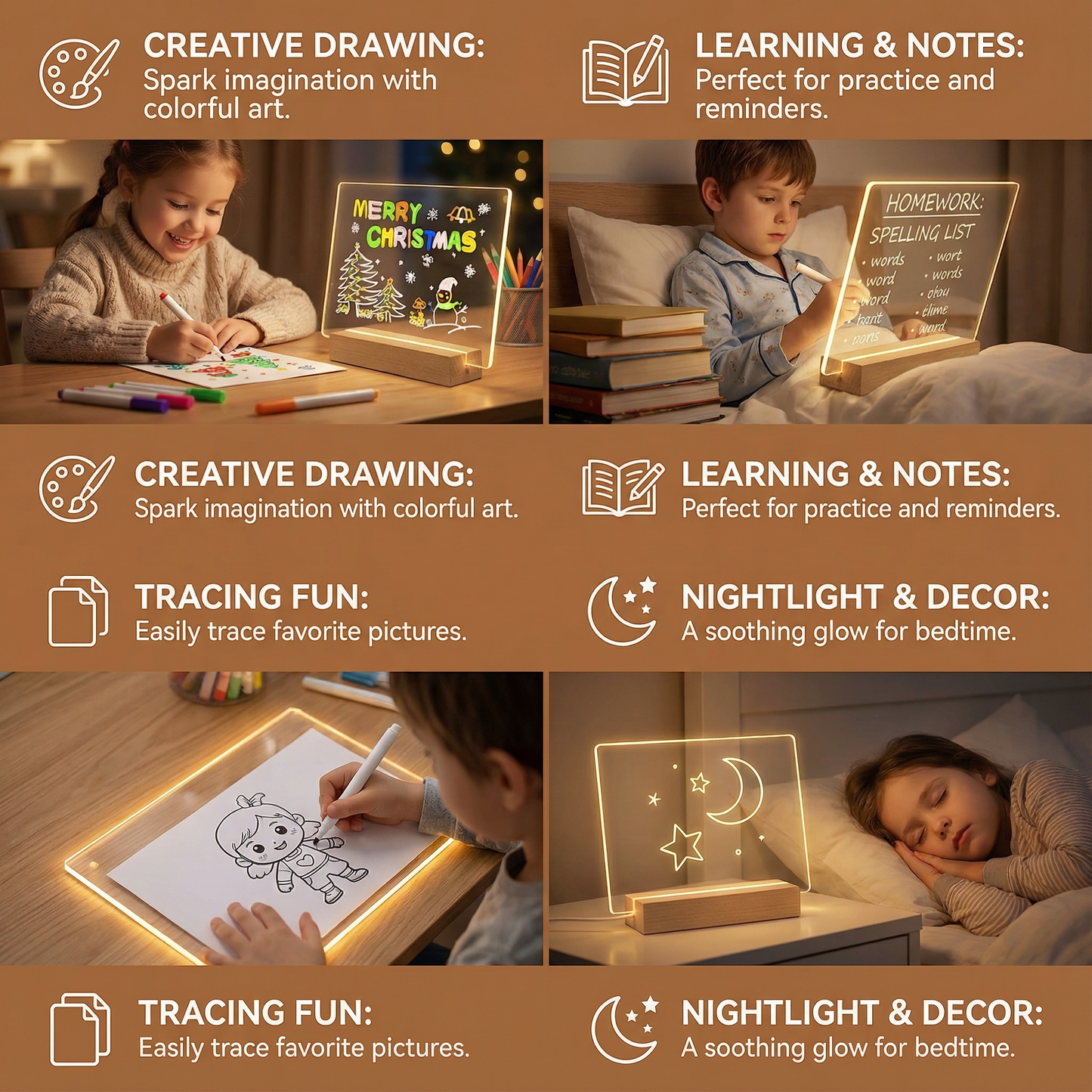 WonderGlow™ LED Drawing Board for Kids