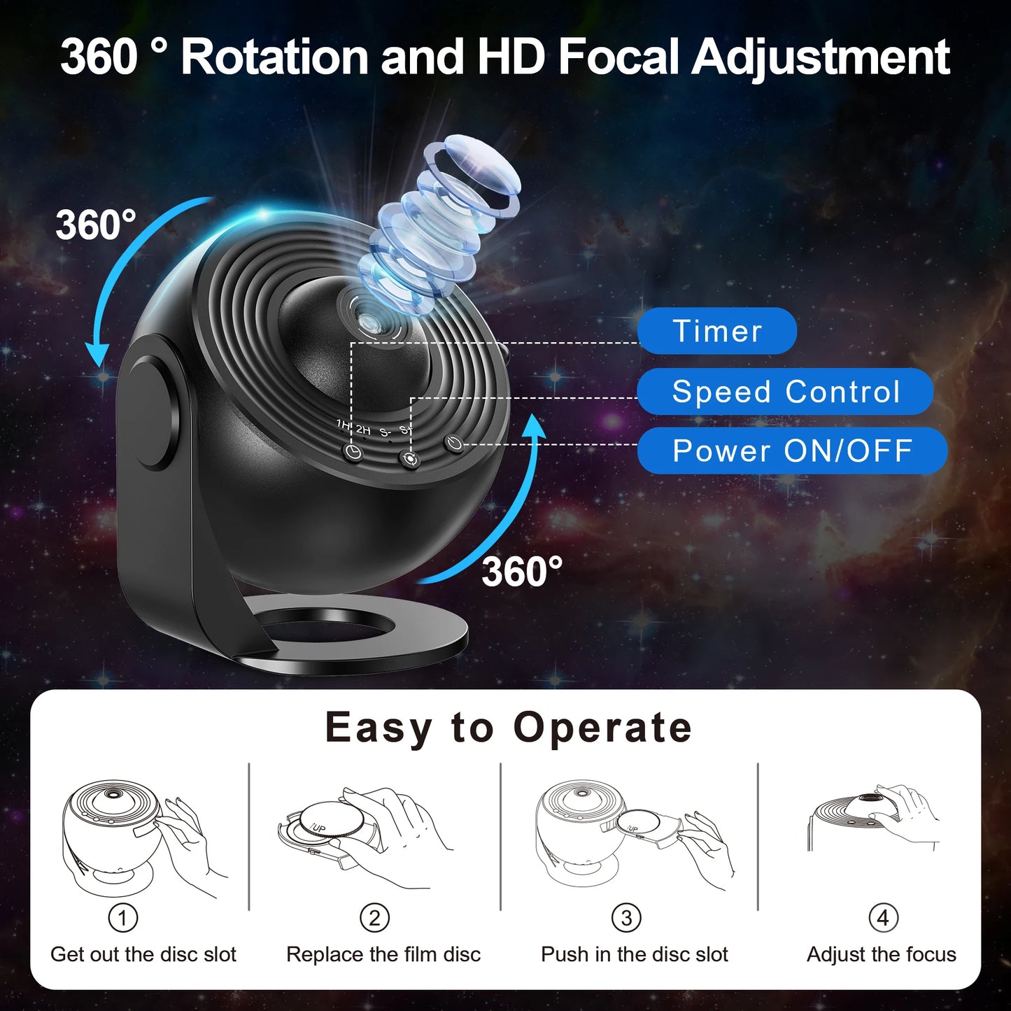 Galactic Night Light Projector